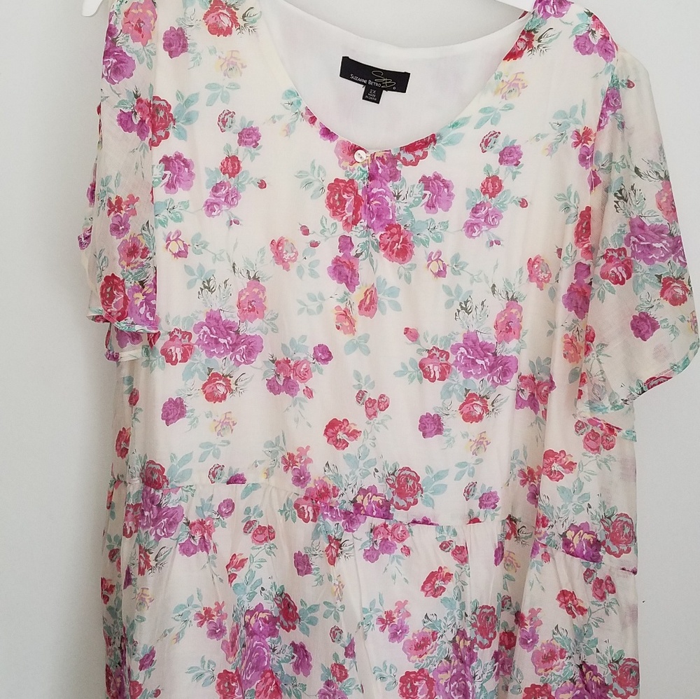 Flower print flowing top